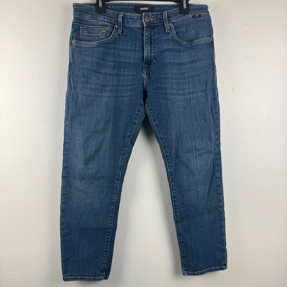 MAVI Jake Mens slim leg STRETCH Midrise blue‎ denim jeans - 32x28